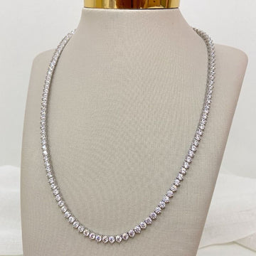 Gargantilha Prata Riviera Cristal 3mm 42cm