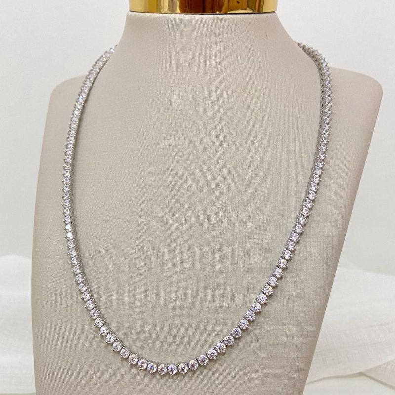 Gargantilha Prata Riviera Cristal 3mm 42cm