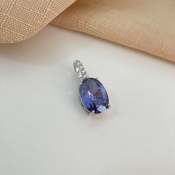 Pingente Prata Pedra 12x16mm