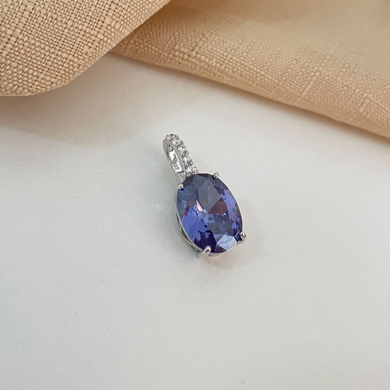 Pingente Prata Pedra 12x16mm
