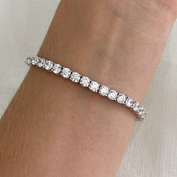 Pulseira Prata Riviera Cristal 4mm