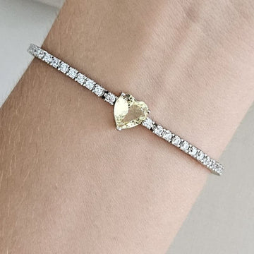 Pulseira Prata Riviera Coração