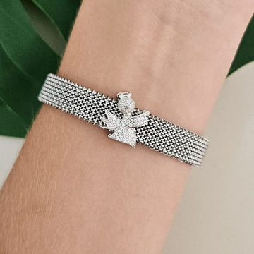 Pingente Prata Pulseira Anjo