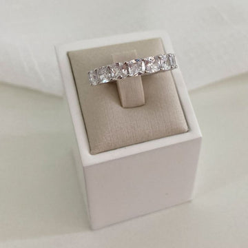 Anel Prata Cristal 4mm
