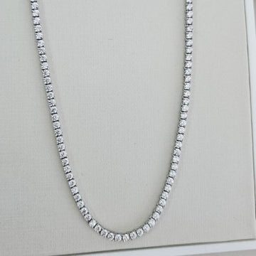 Gargantilha Prata Riviera Cristal 3mm