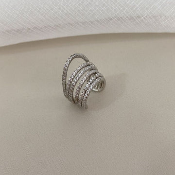 Piercing Prata Cravejado Fake