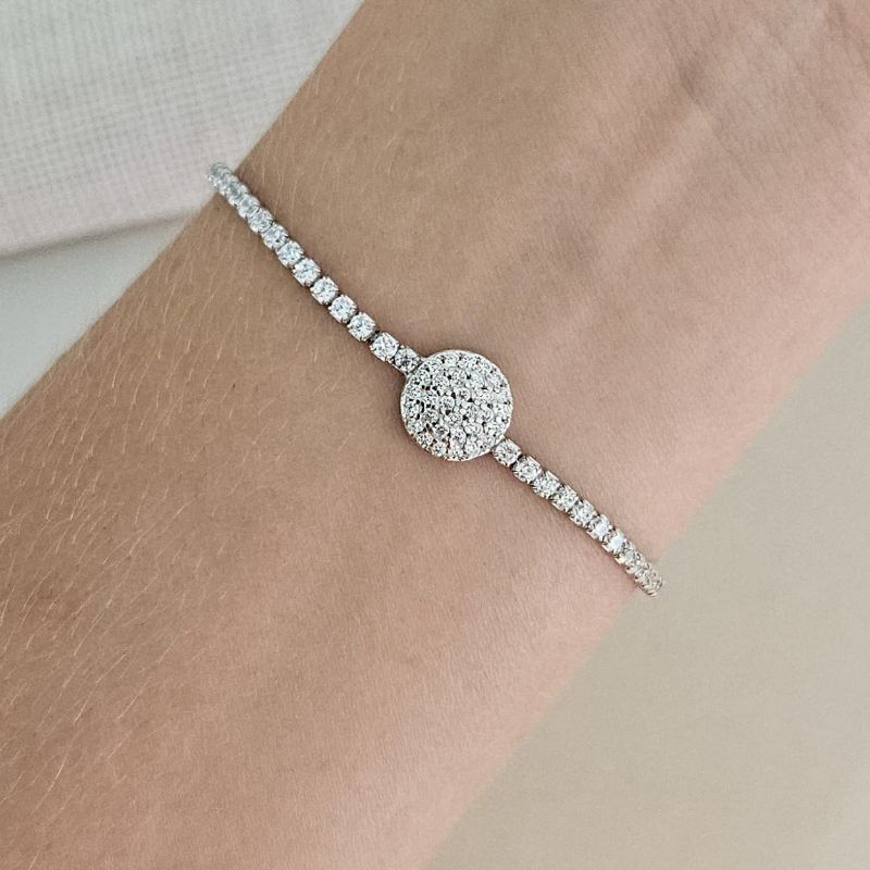 Pulseira Prata Riviera Cristal
