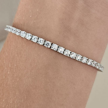 Pulseira Prata Riviera Cristal 3mm