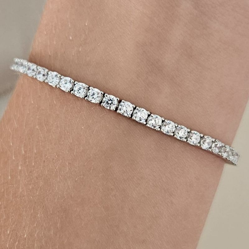 Pulseira Prata Riviera Cristal 3mm