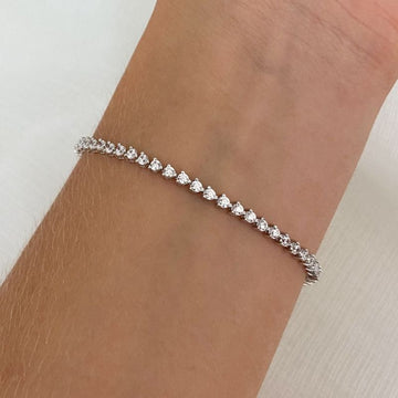 Pulseira Prata Riviera Cristal 2mm