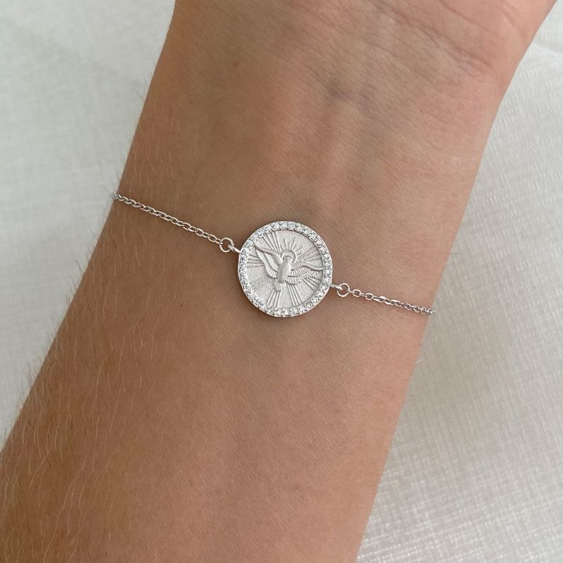 Pulseira Prata Divino Cravejada