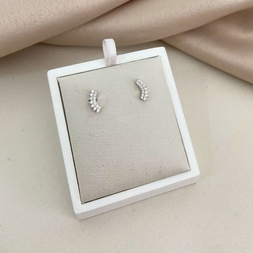Brinco Prata Earcuff Cravejado Pequeno 1mm