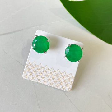 Brinco Prata Pedra Verde