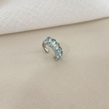 Piercing Prata Pdr Azul Claro
