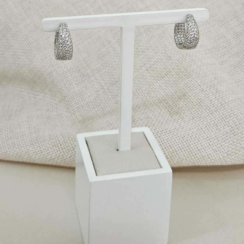 Argola Prata Cravejada Furinhos