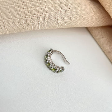 Piercing Prata Red 5p Verde Lima Escuro 5mm