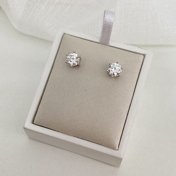Brinco Prata Ponto de Luz Cristal Moissanite