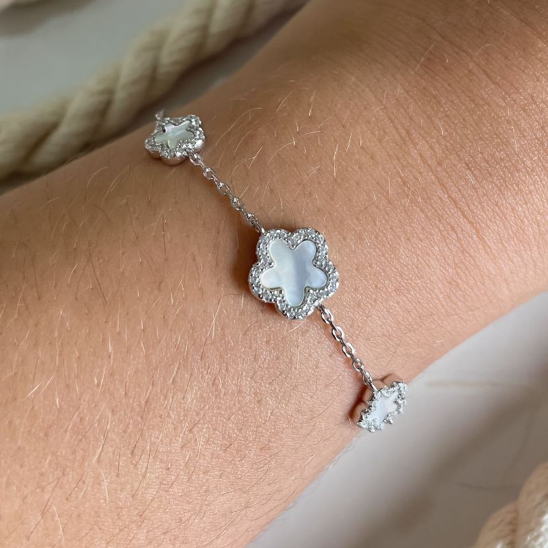 Pulseira Prata Virginia Branca Carv