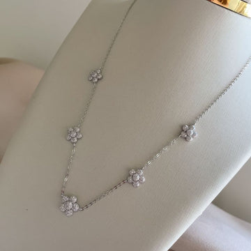 Gargantilha Prata Flor