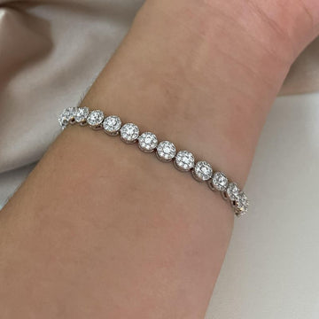 Pulseira Prata Pedra Cravejada 3mm