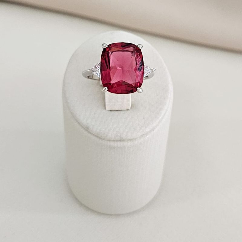 Anel Prata Pedra Quadrada