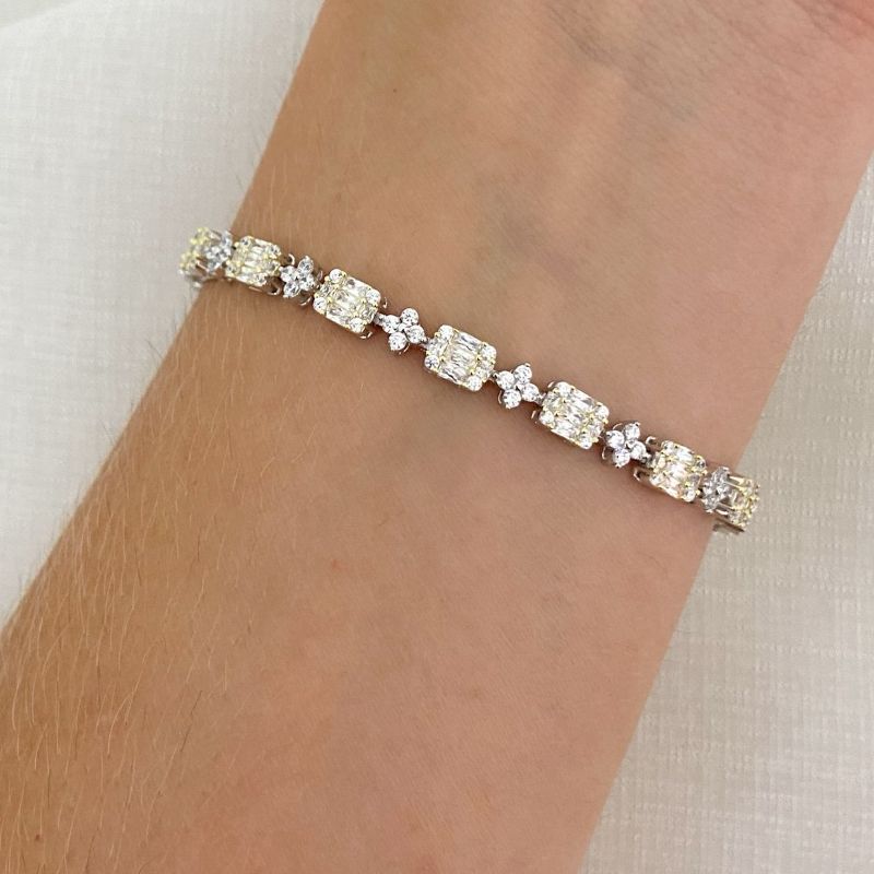 Pulseira Prata Riviera 17cm