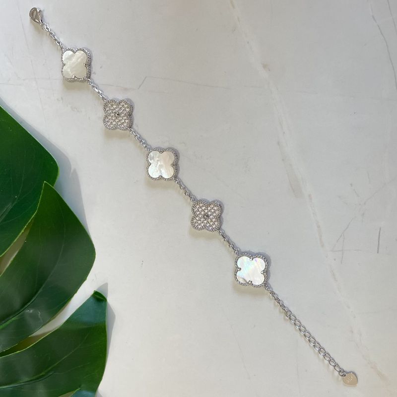 Pulseira Prata Virginia Cravejada Branca