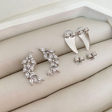 Brinco Prata Earcuff em Pedras