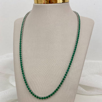 Gargantilha Prata Riviera Verde 4g 45cm 3mm