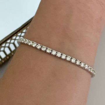 Pulseira Prata Riviera Amarela 3mm