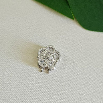 Pingente Prata Pulseira Flor Cravejada