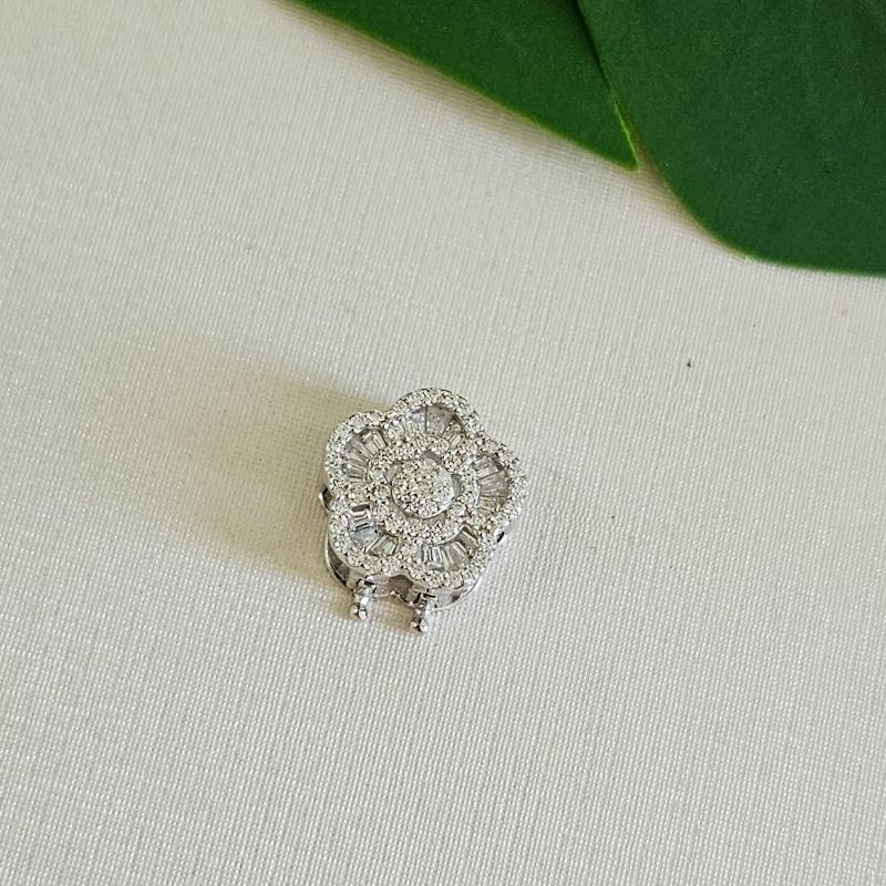 Pingente Prata Pulseira Flor Cravejada