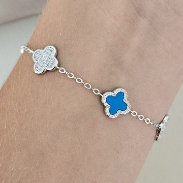 Pulseira Prata Virginia Cravejada Azul