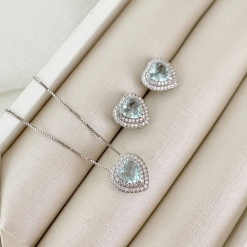 Conjunto Prata Cor Azul Clarinho