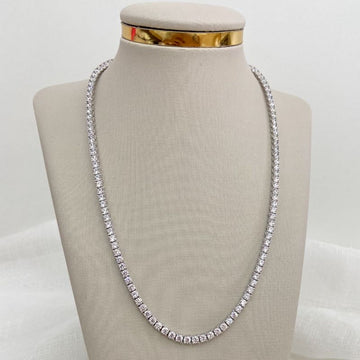Gargantilha Prata Riviera Cristal 42cm 3mm