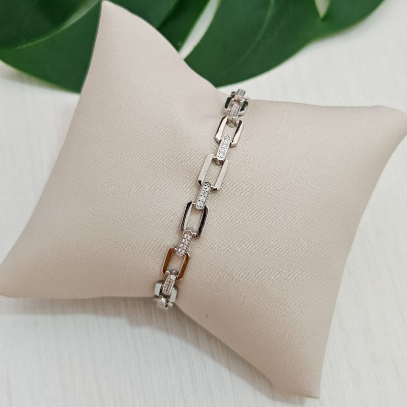 Pulseira Prata Cartier com Pedra