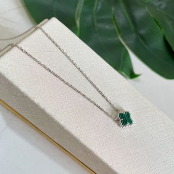 Gargantilha Prata Virginia Verde 45cm