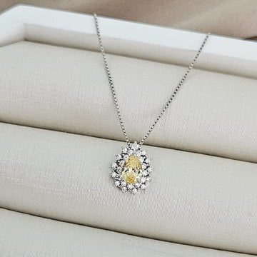 Gargantilha Prata Gota Amarela