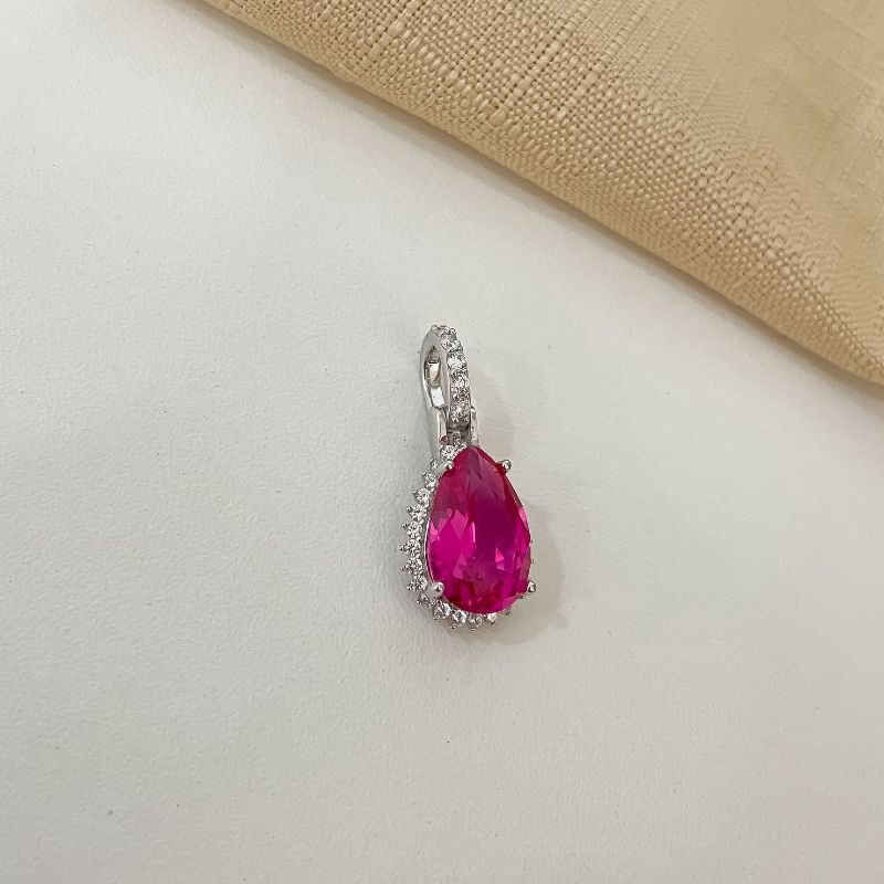 Pingente Prata Pedra Cravejada 10x14mm