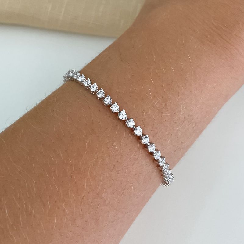 Pulseira Prata Riviera Cor Peq. 18cm