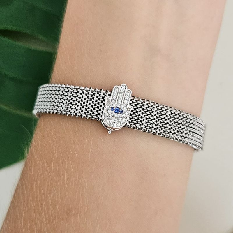 Pingente Prata Pulseira Olho Grego