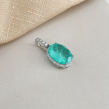 Pingente Prata Pedra Cravejada 12mm