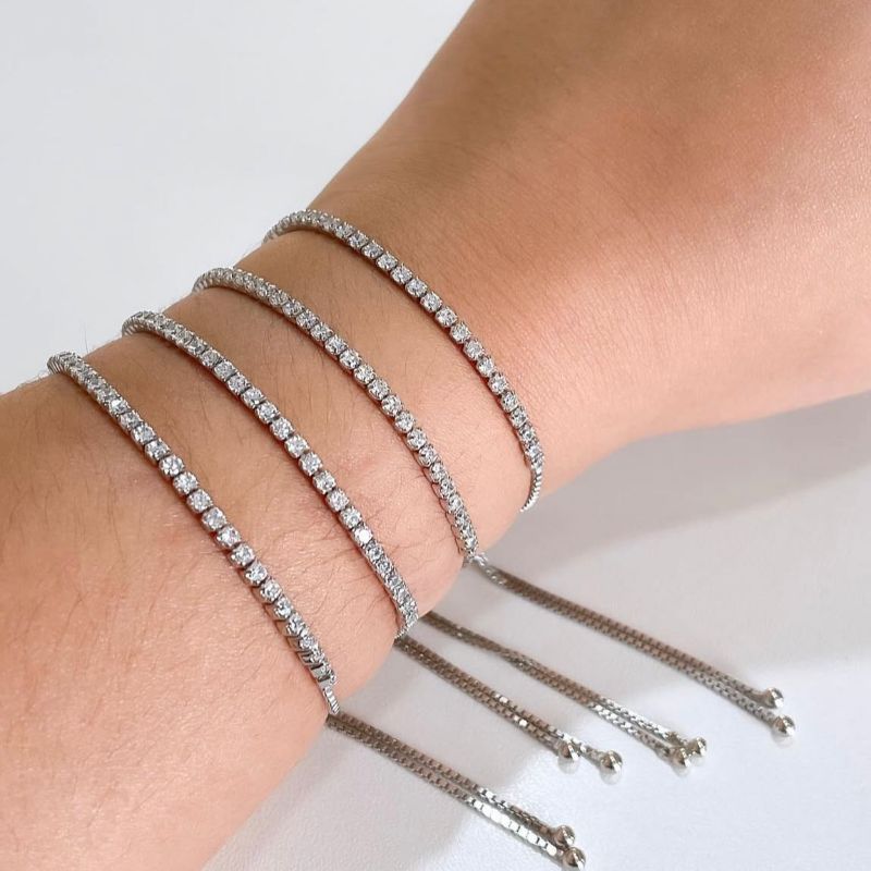 Pulseira Prata Riviera Cristal