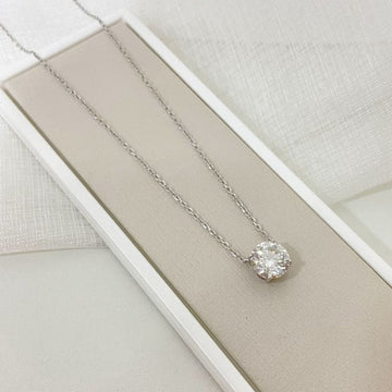Gargantilha Prata Moissanite Ponto de Luz 10mm