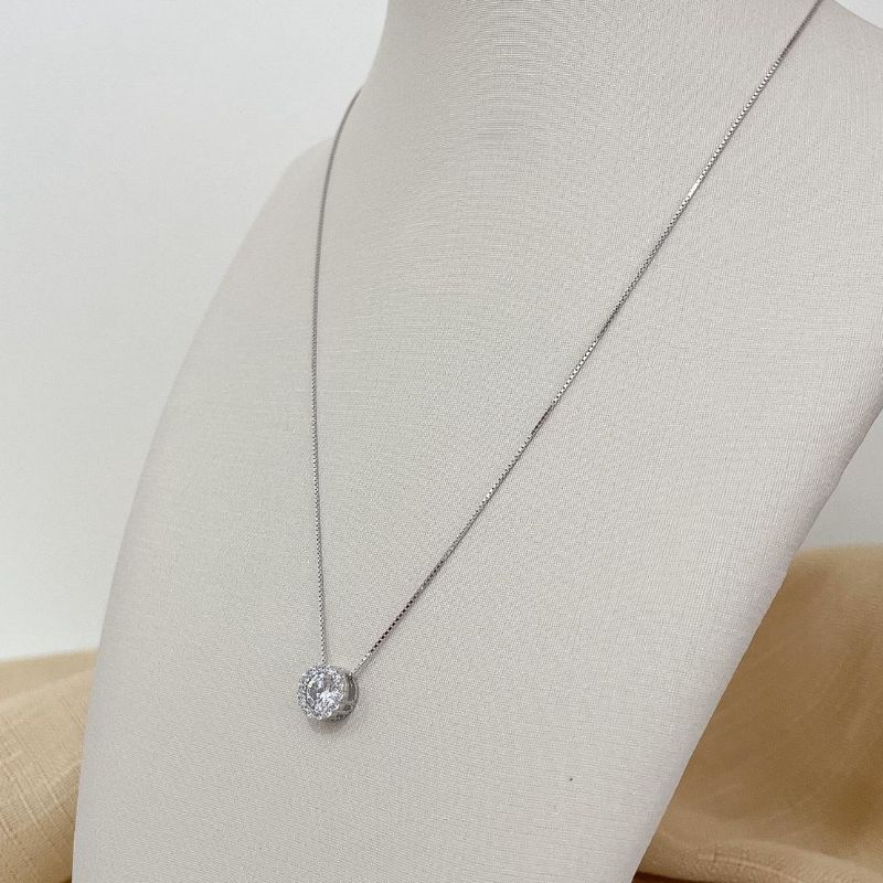 Gargantilha Prata Pedra Cristal Cravejada