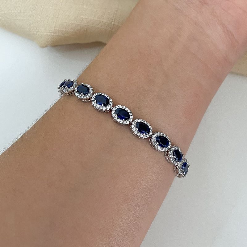 Pulseira Prata Pedra Cravejada