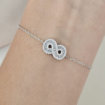 Pulseira Prata Infinito Cravejada 1mm