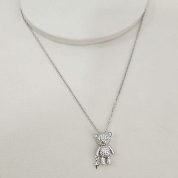 Gargantilha Prata Urso Cravejado