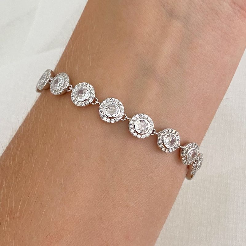 Pulseira Prata Pedra Cravejada