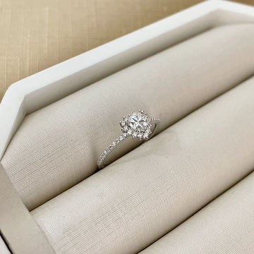 Anel Prata Cor Cravejado Moissanite 5mm